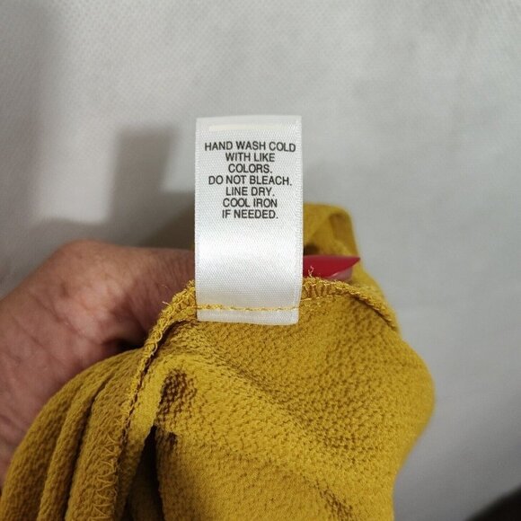 Cato Cold Shoulder Top Off the Shoulder Women Size M Yellow-Brown Short Sleeve - Picture 9 of 9